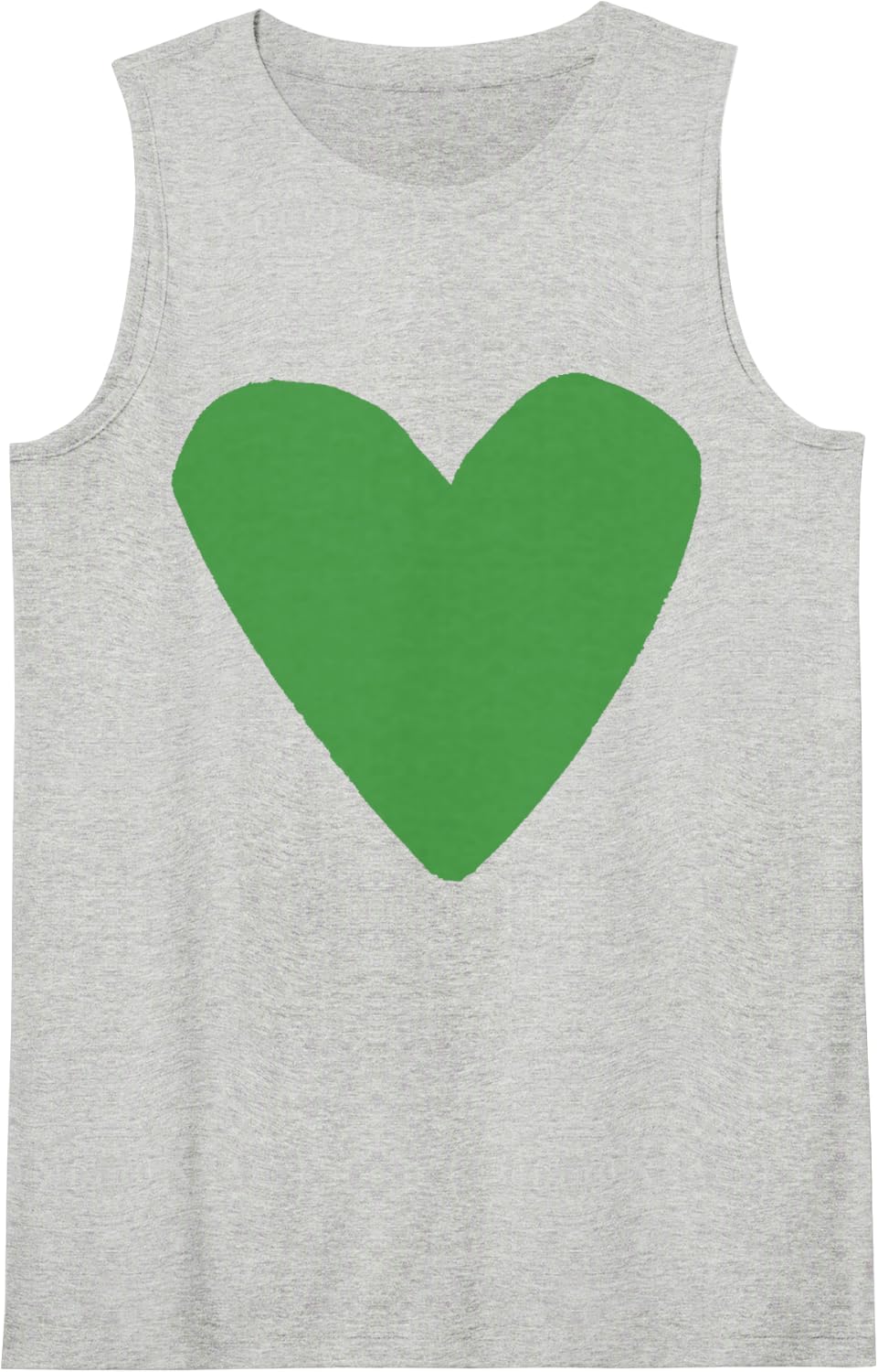 Love Heart Shape Light Green Sleeveless Tank Top - Heather Grey