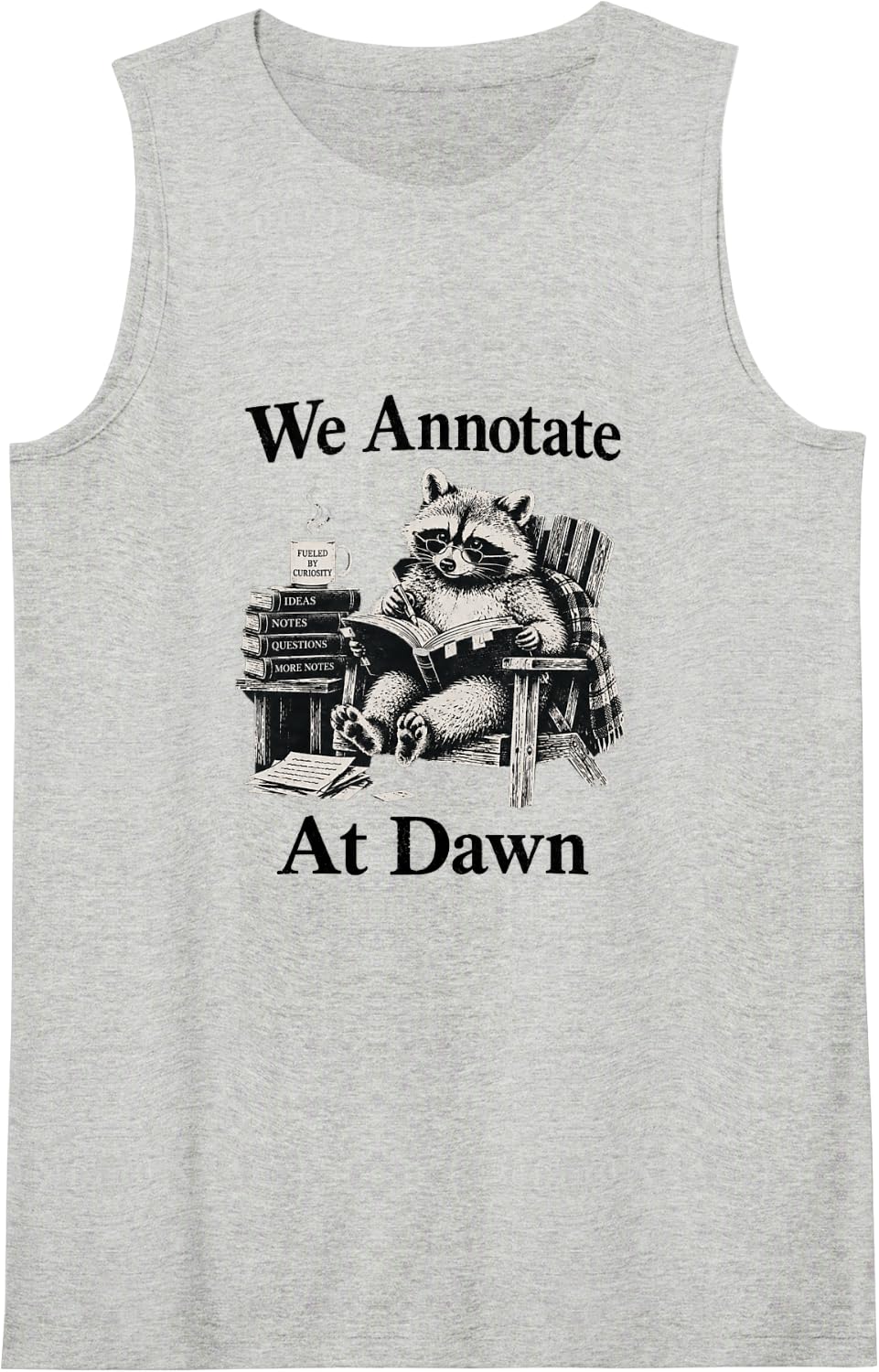 We Annotate At Dawn English Teacher Frog Back to School Book Sleeveless Tank Top - Heather Grey