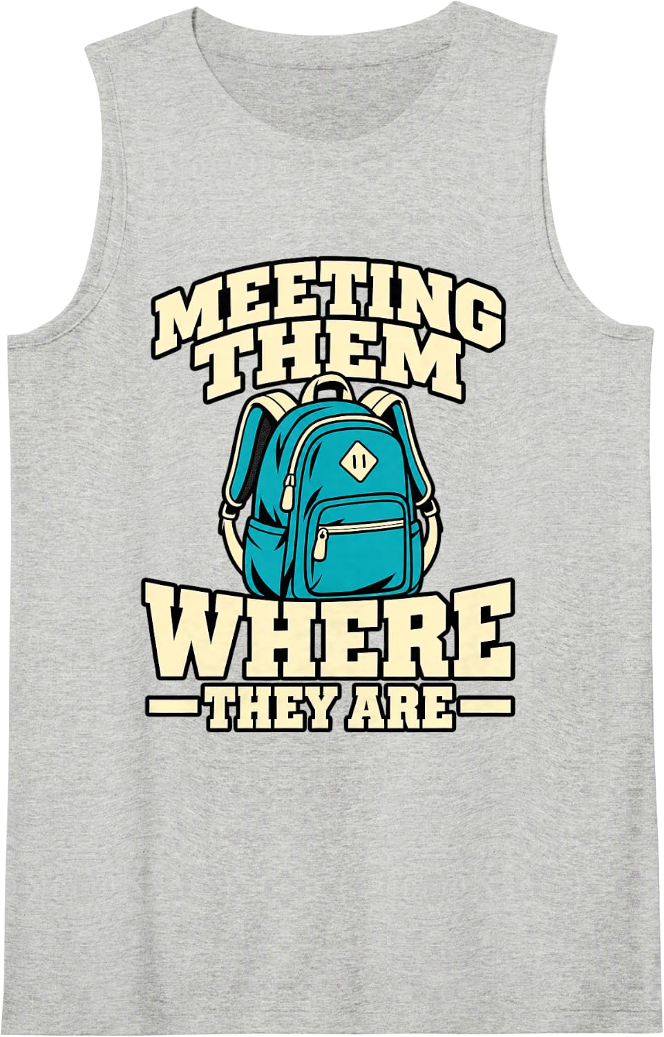 Special Education Meeting Them Where They are Aide Backpack Sleeveless Tank Top - Heather Grey