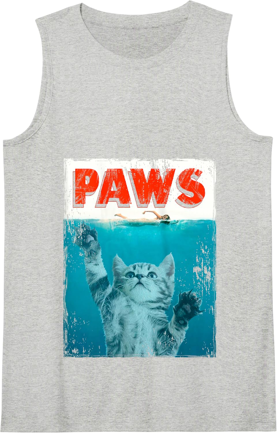 Cat Paw Cute Kitty Tee Cat Mom Kitten Lover Owner Fan Gift Tank Top - Heather Grey