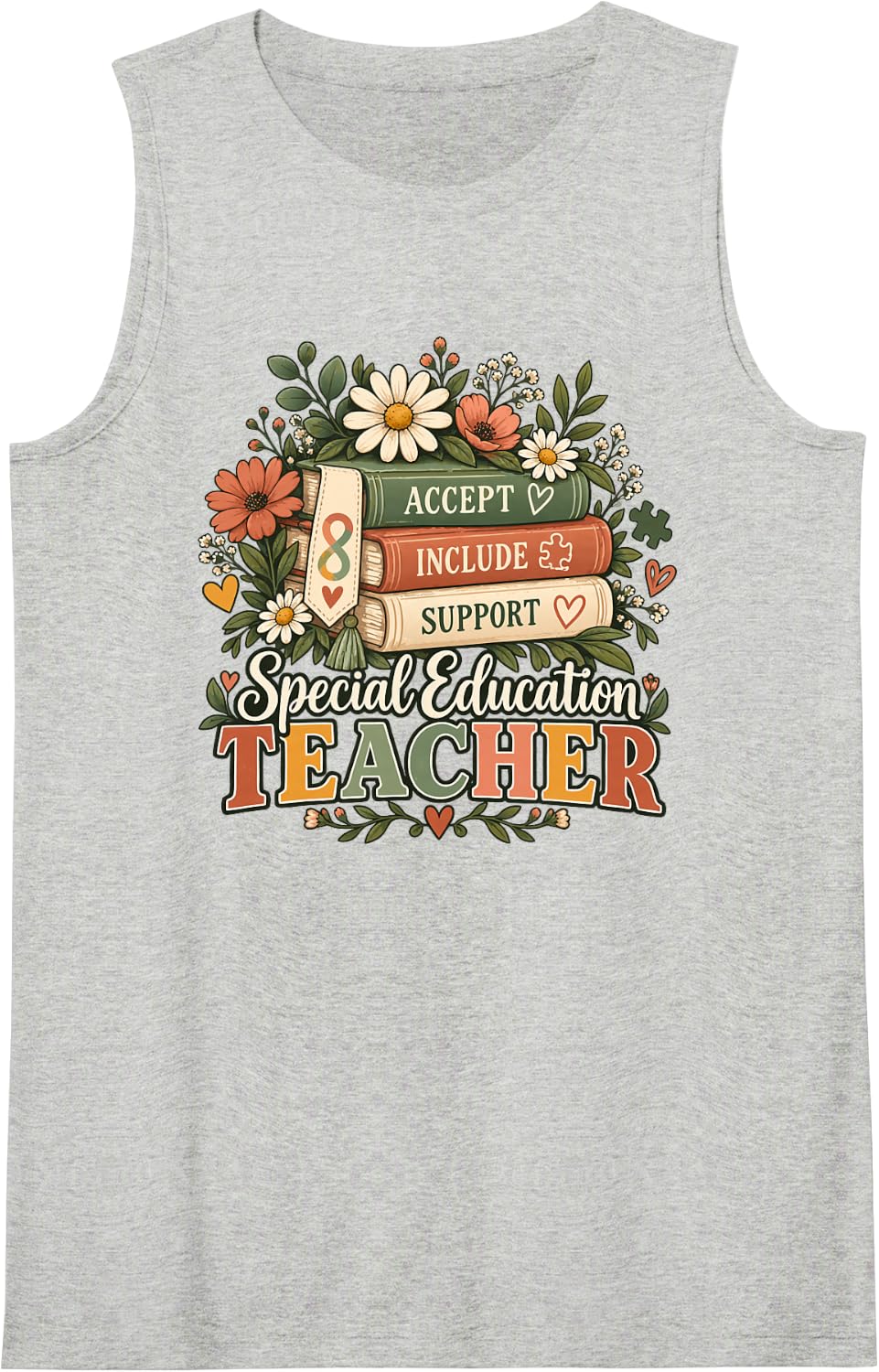 Inclusion Special Education Back to School SPED Teacher Life Sleeveless Tank Top - Heather Grey