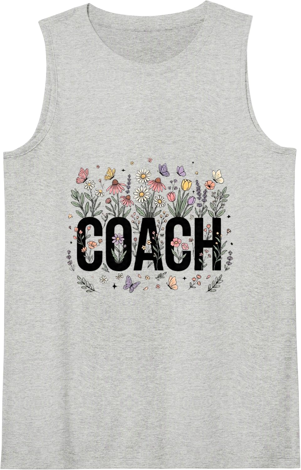 Coach Definition Tshirt Coach Tee for Men Funny Coach Sleeveless Tank Top - Heather Grey