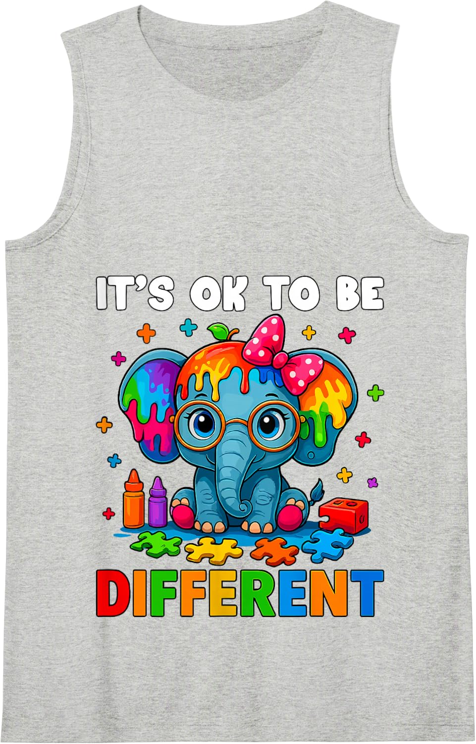 Autism Awareness It's ok to be Different Tank Top - Heather Grey