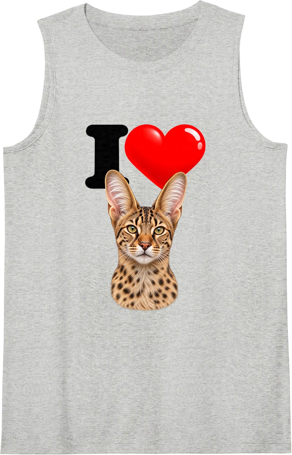 I Love Savannah Cute Cat Mom Dad Sleeveless Tank Top - Heather Grey