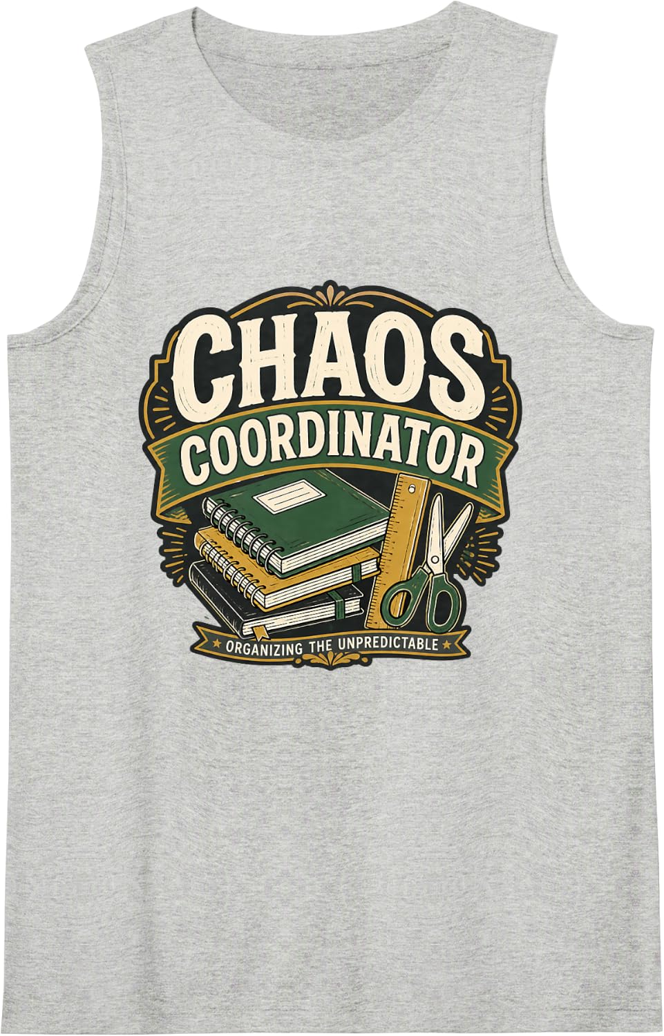 Chaos Coordinator Teacher Classroom Educator Gift Tank Top - Heather Grey