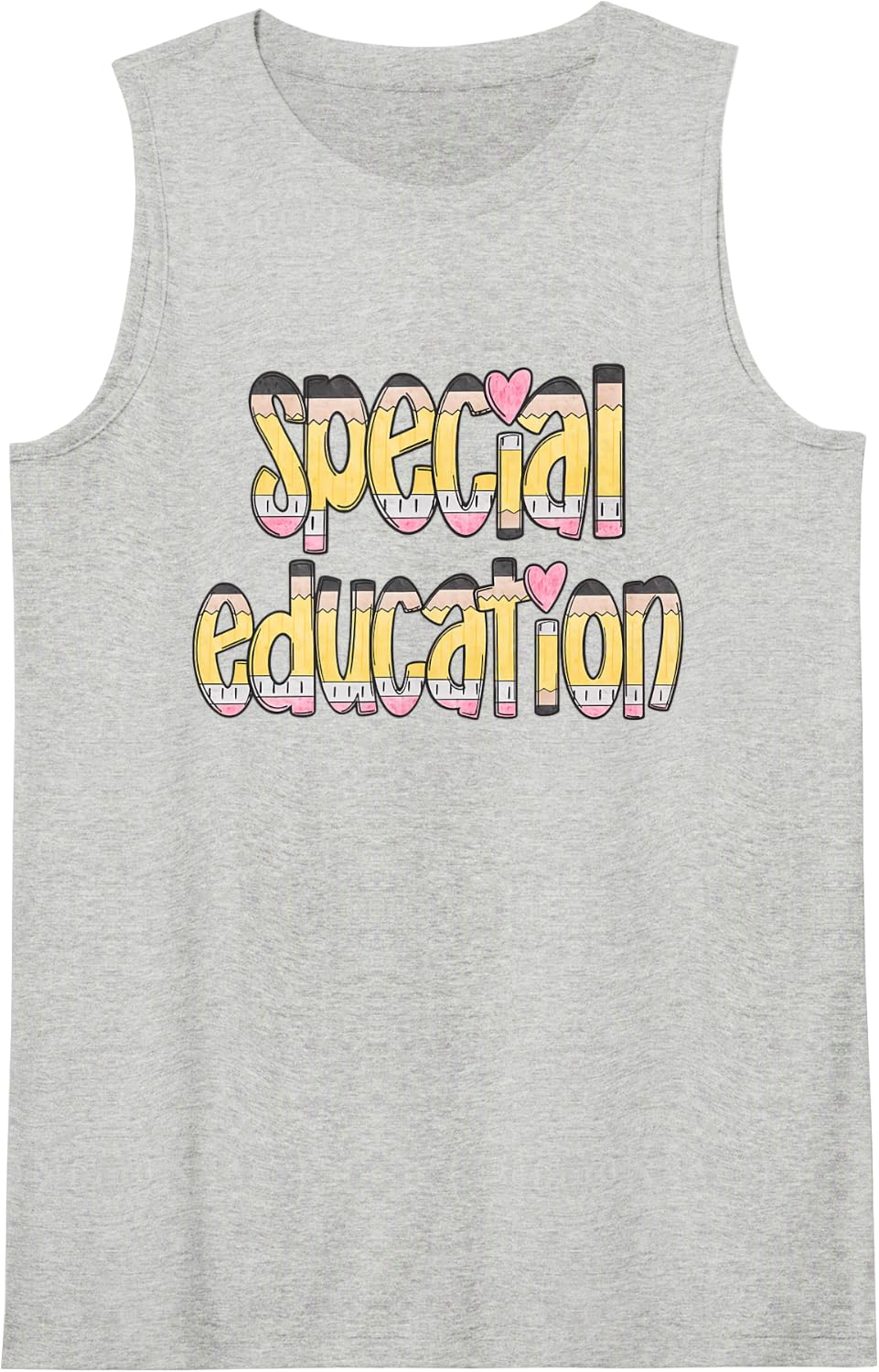 Special Education Teacher Team Pencil Back to School SPED Sleeveless Tank Top - Heather Grey