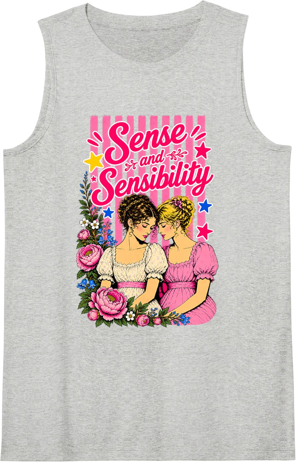 Sense and Sensibility Dashwood Sisters Classic Literature Sleeveless Tank Top - Heather Grey