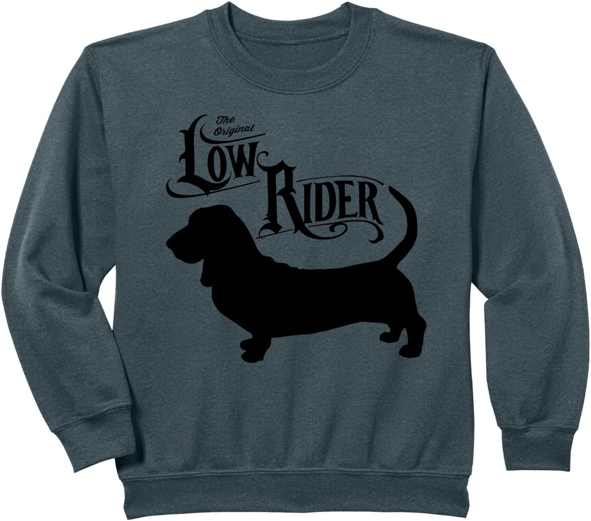 Basset Hound Low Rider Funny Basset Hound Dog Lover Gift Sweatshirt - Dark Heather Grey