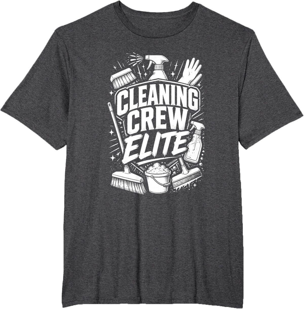 Cleaning Team Janitor Housekeeper T-Shirt - Dark Heather Grey