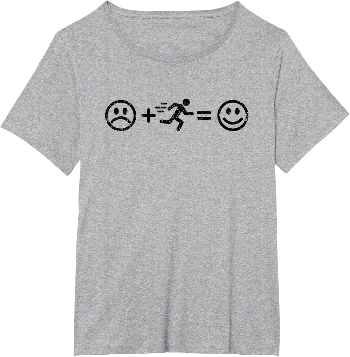 Running Makes Happy Funny Marathon Runner Track and Field T-Shirt - Heather Grey