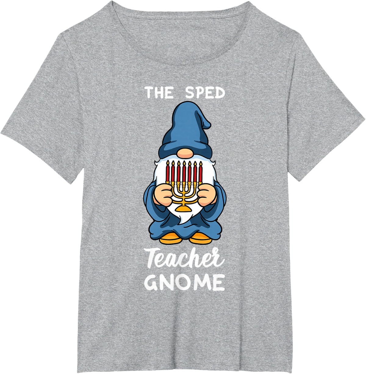 The SPED Teacher Gnome Special Education School Hanukkah T-Shirt - Heather Grey
