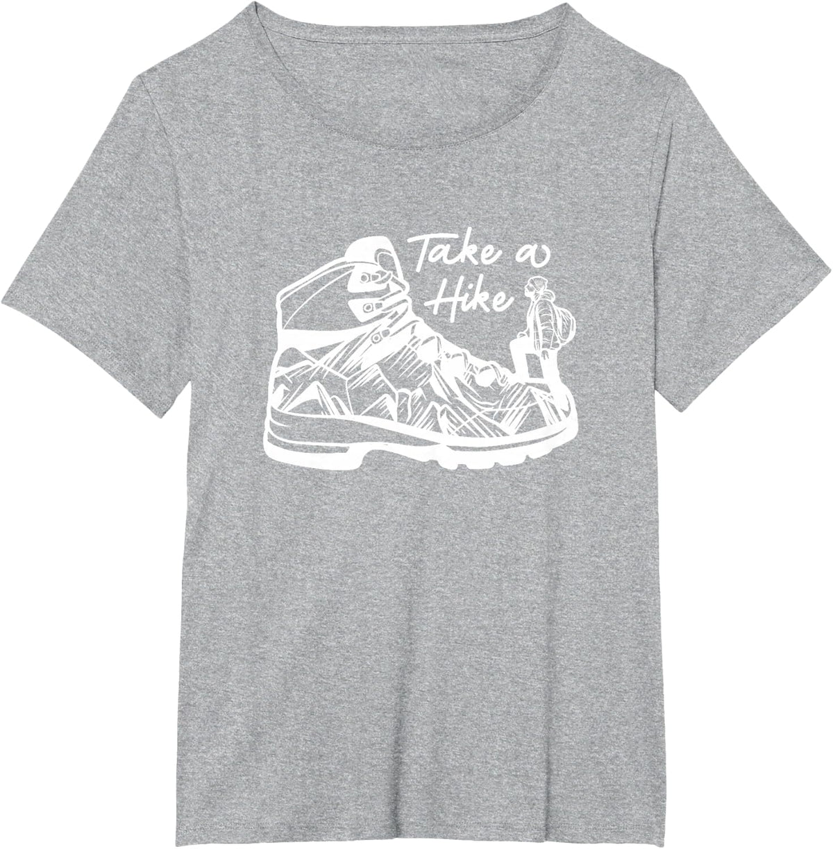 Take A Hike Hiking Boots Mountain Trail Adventure Classic T-Shirt - Heather Grey