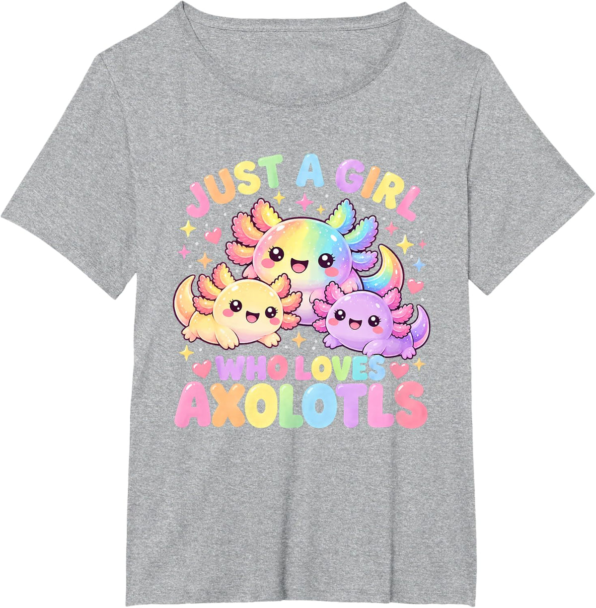 Axolotl Squishies Squishy Tshirt Lizard Kids Daughter Kawaii T-Shirt - Heather Grey