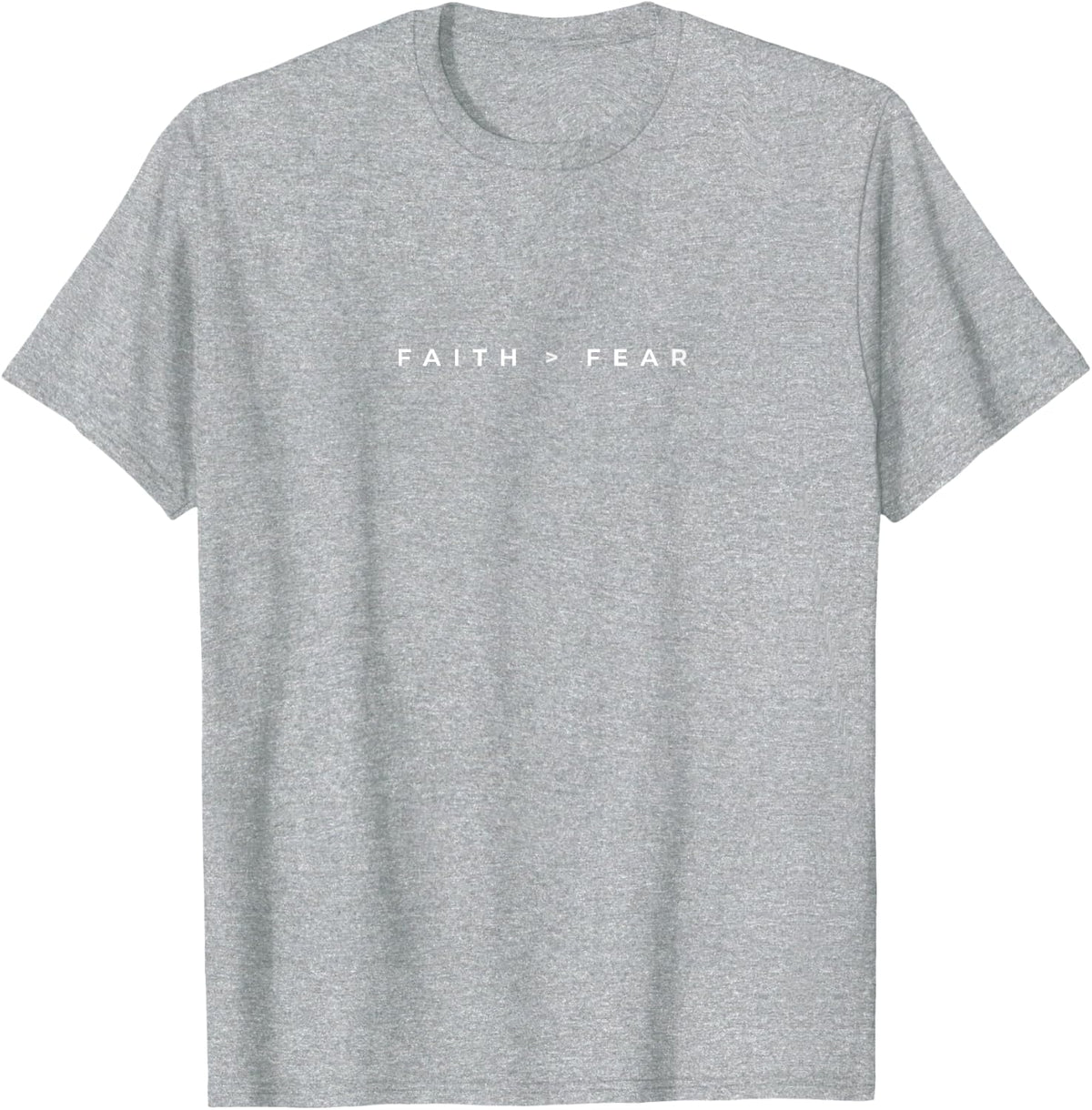 Faith Over Fear Subtle Christian Minimal Religious T-Shirt - Heather Grey