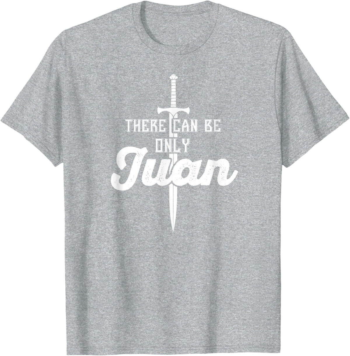 There Can Only Be Juan Shirt Cinco De Mayo Sword Tee White T-Shirt - Heather Grey