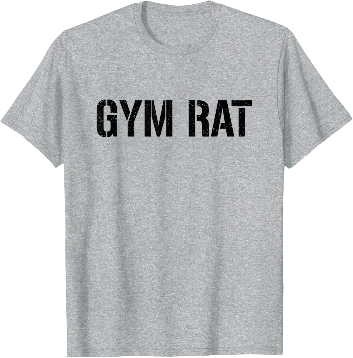 Gym Rat (Black) T-Shirt - Heather Grey
