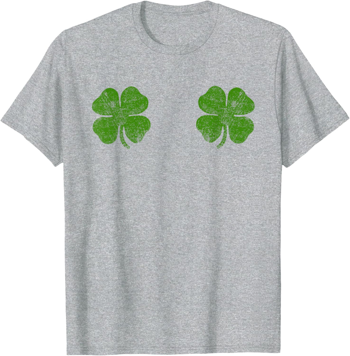 Shamrock Boob, St Patricks Day Women Shirt Shamrock Boob T-Shirt - Heather Grey