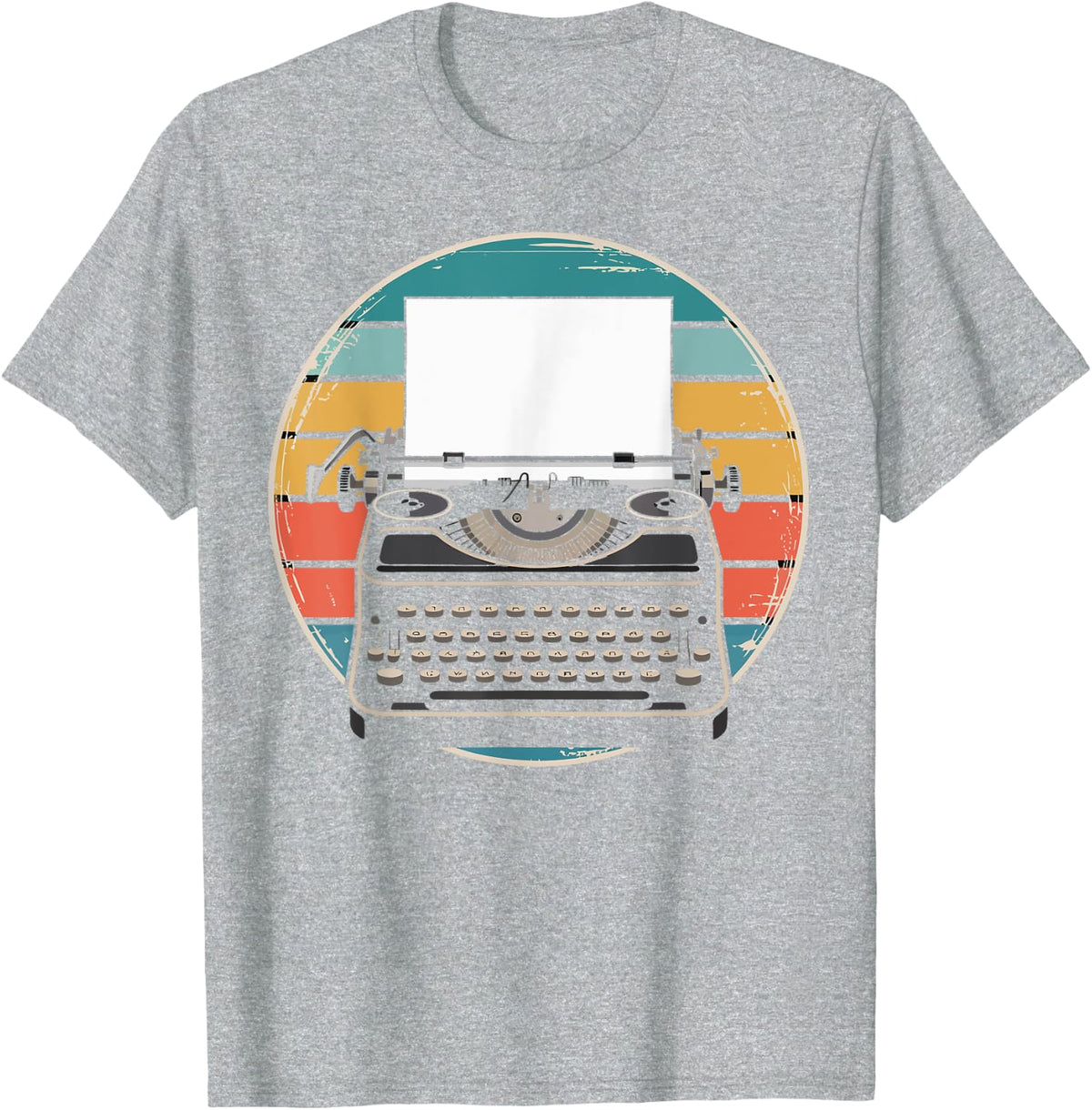 Retro Typewriter Writer Author Writing Gifts for Men Women T-Shirt - Heather Grey