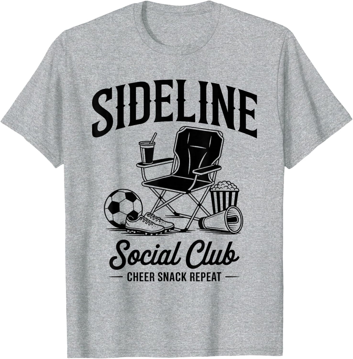 Sideline Social Club Grandma Sister Mothers Day Soccer Mom T-Shirt - Heather Grey
