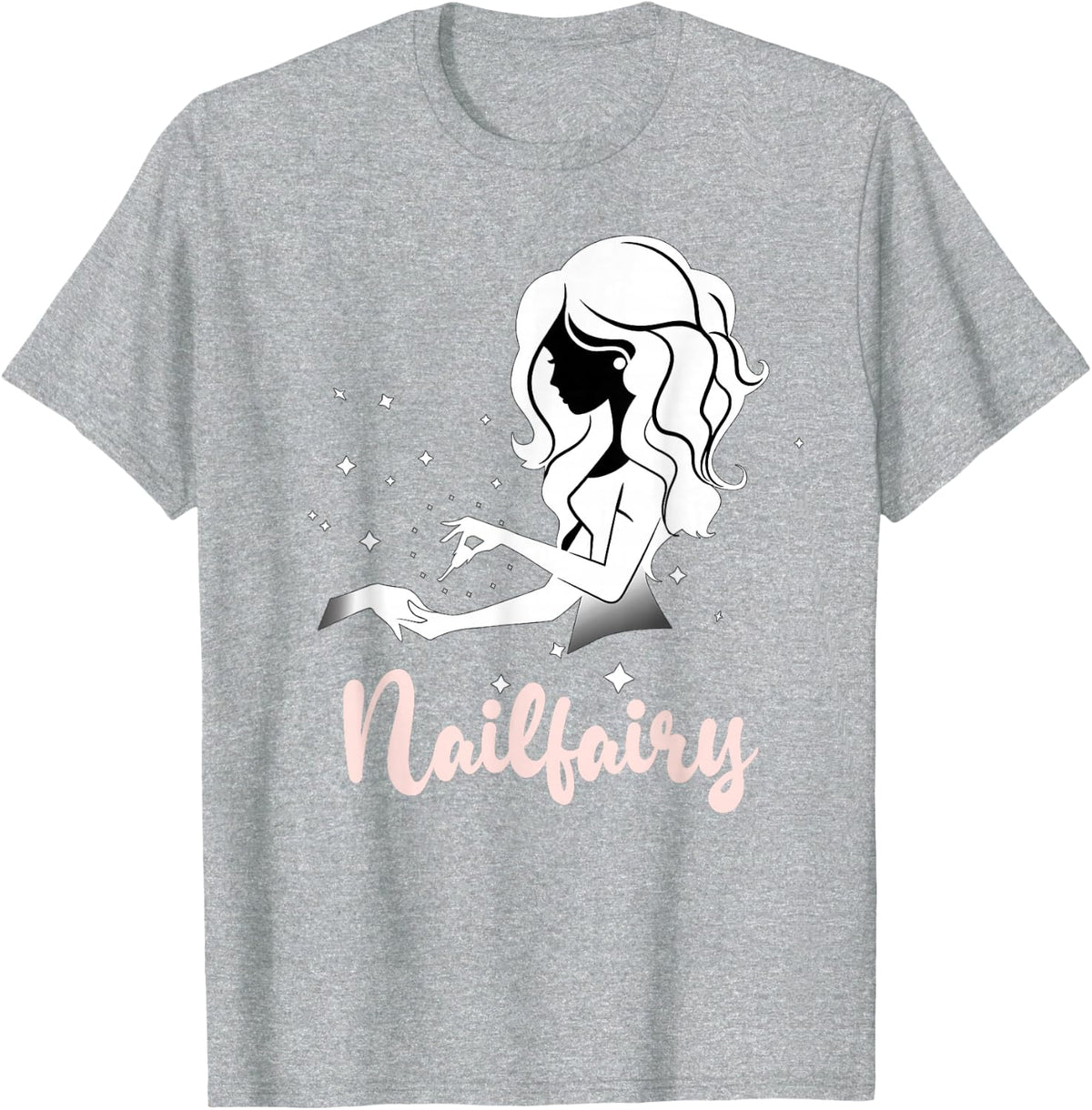 Cute Nailfairy Gift Nail Studio And Nail Tech T-Shirt - Heather Grey