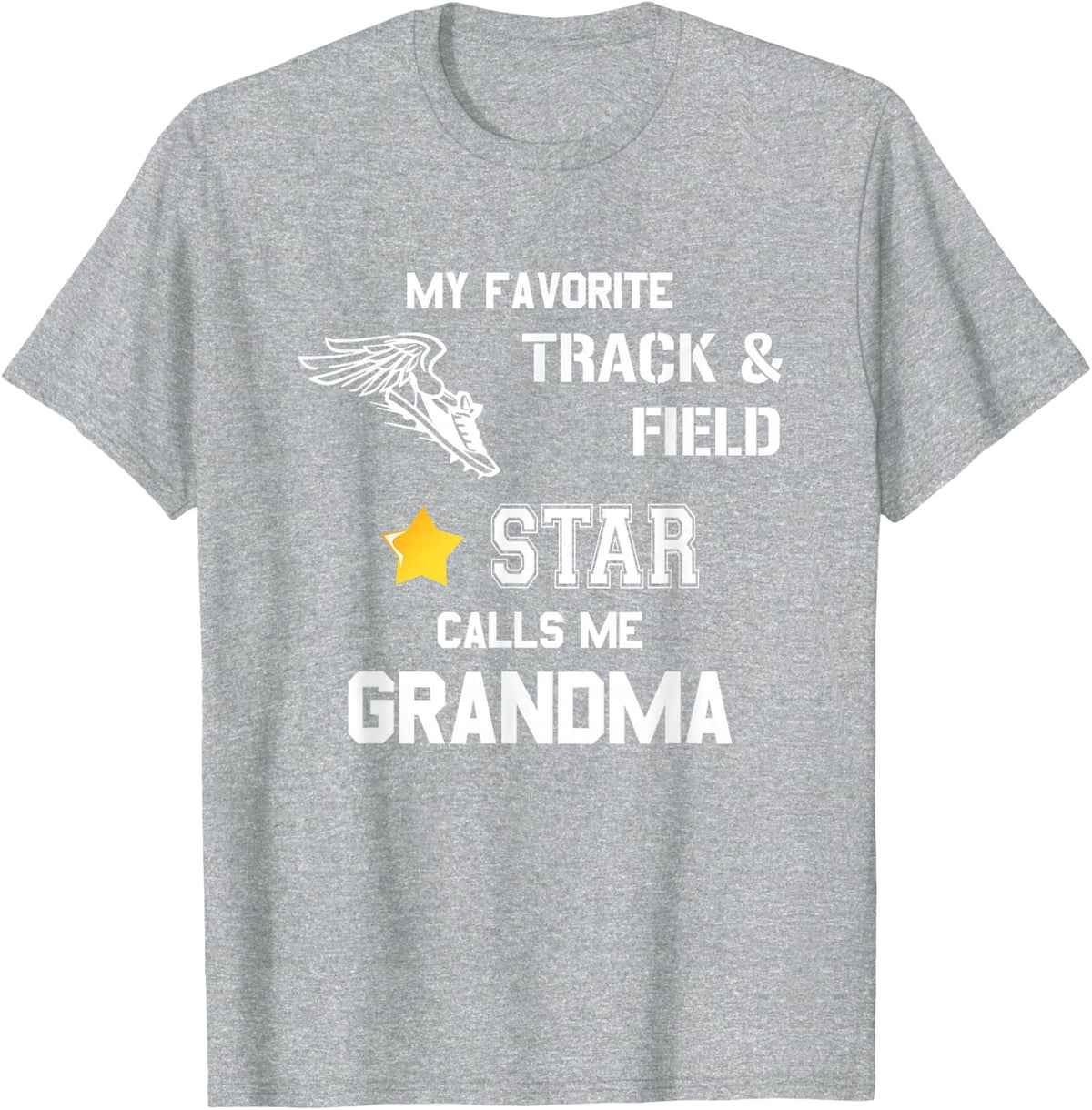 Proud Track & Field Grandma T-Shirt - Heather Grey