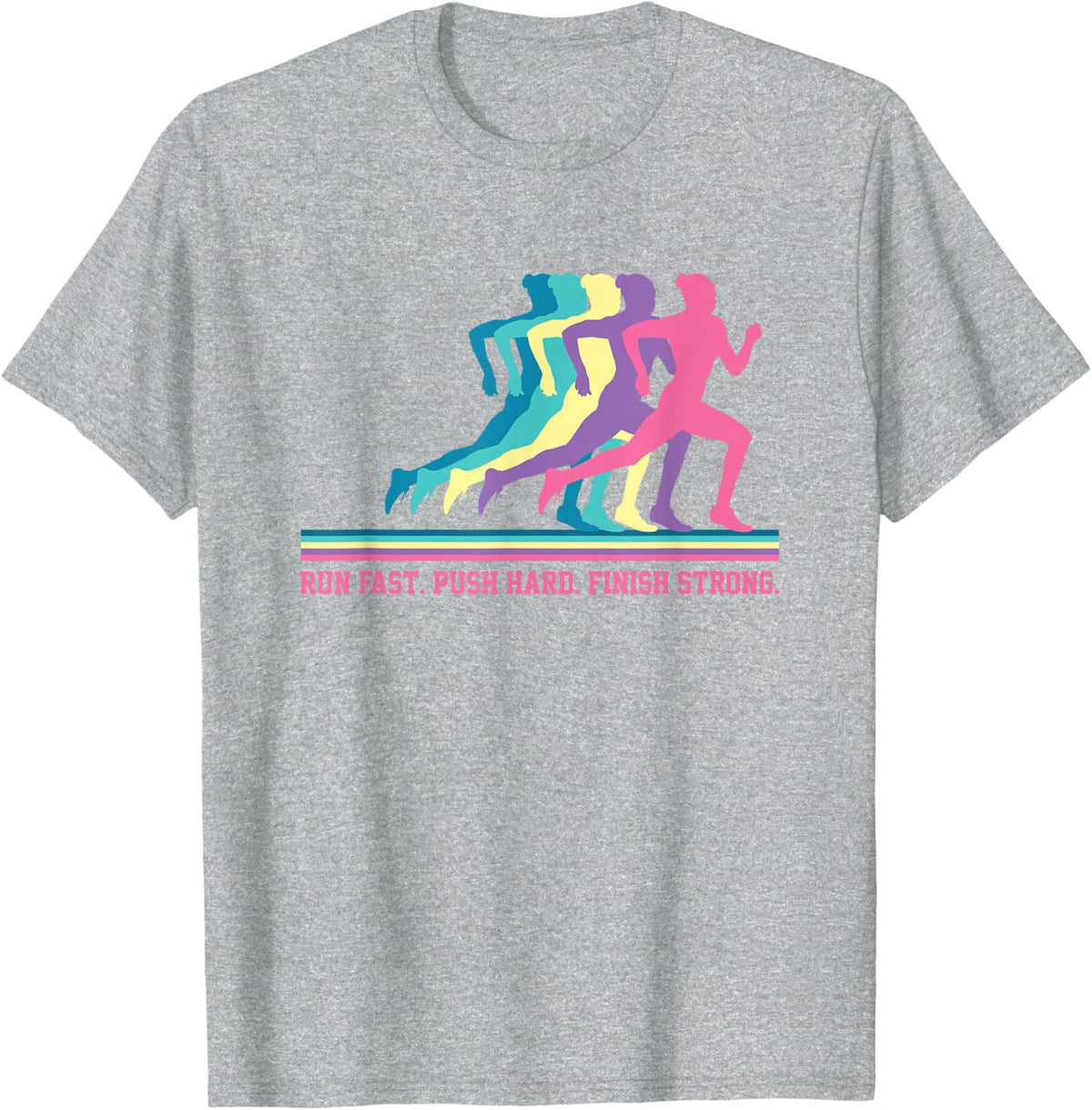 Women's Running Athletics Runner Motivation Training T-Shirt - Heather Grey