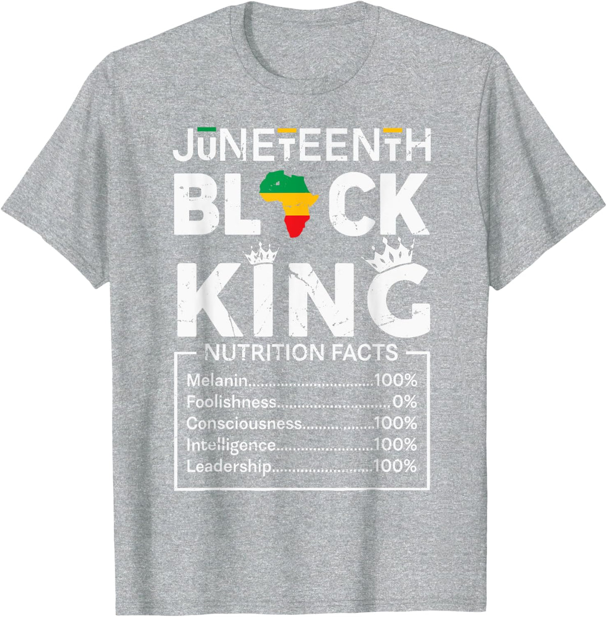 Black King Juneteenth 1865 Independence Day Black Pride Men T-Shirt - Heather Grey