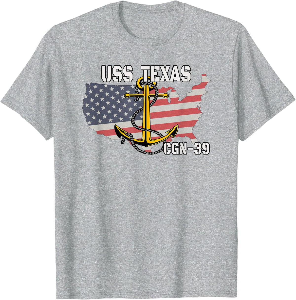 USS Texas CGN-39 Cruiser Veterans Day Son Father Grandpa Dad T-Shirt - Heather Grey