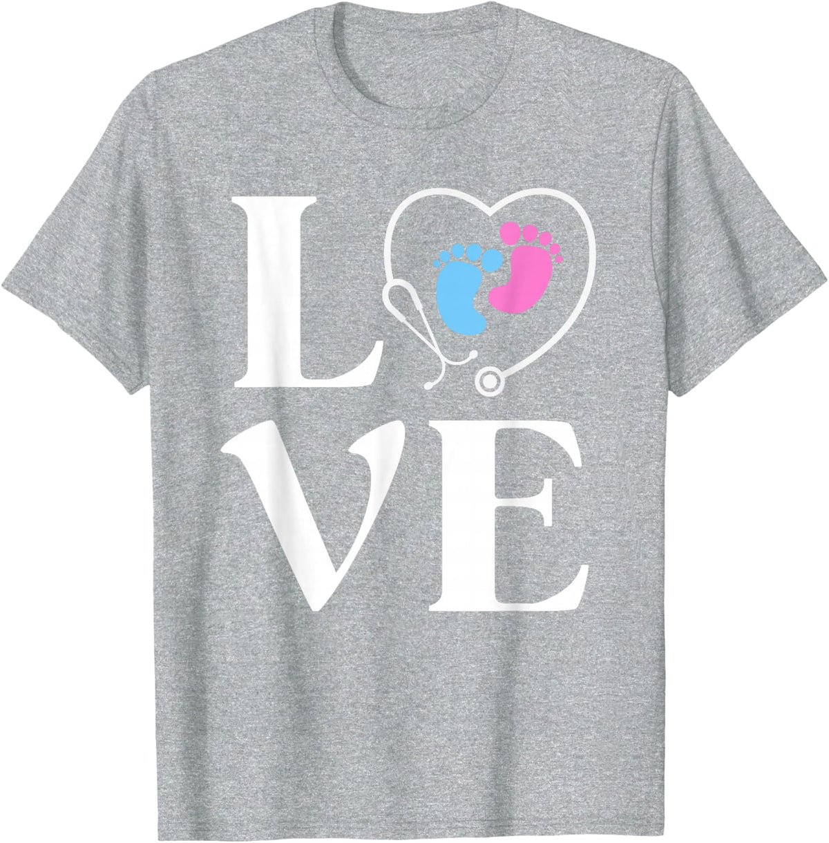 Love Nicu Nurse Shirt Graduate Gift Neonatal ICU Nursing T-Shirt - Heather Grey