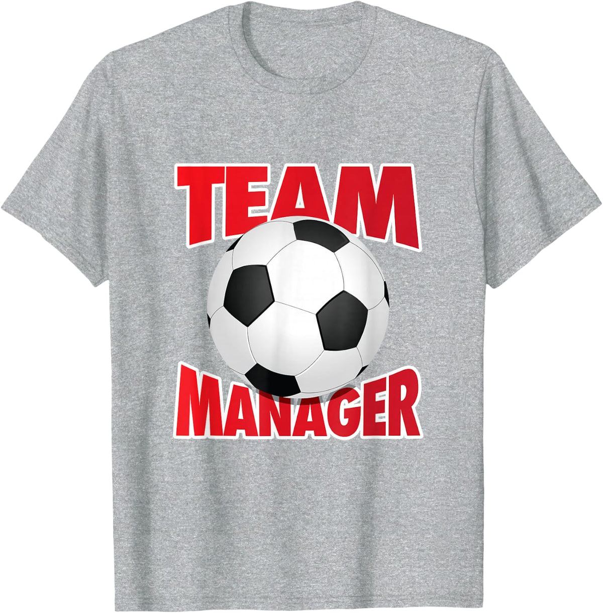 Soccer Team Manager, Soccer Ball Graphic T-Shirt - Heather Grey
