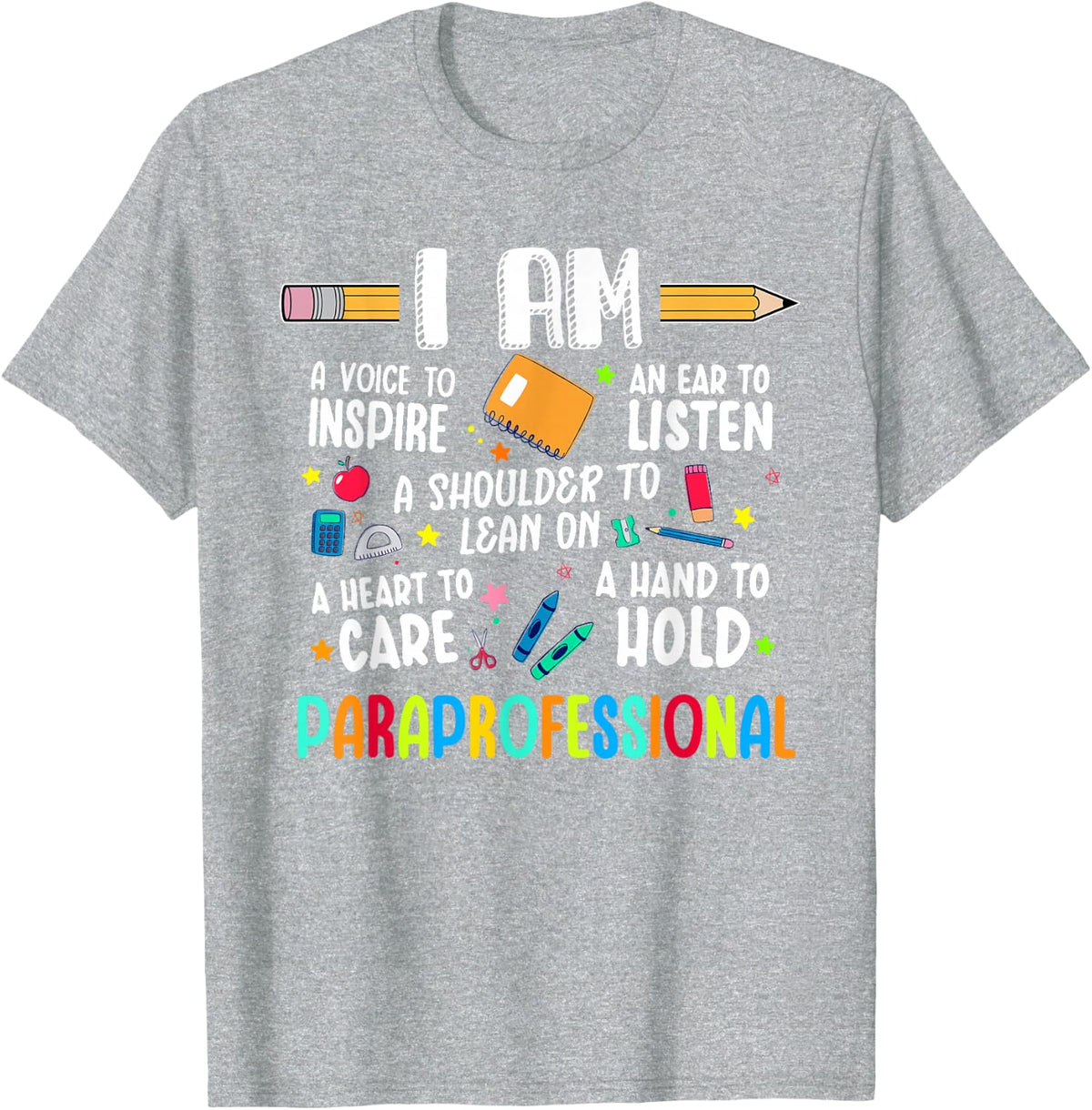 Paraprofessional T-Shirt SPED Teacher Paraeducator Tee Gift Shirts for Paraprofessionals - Heather Grey
