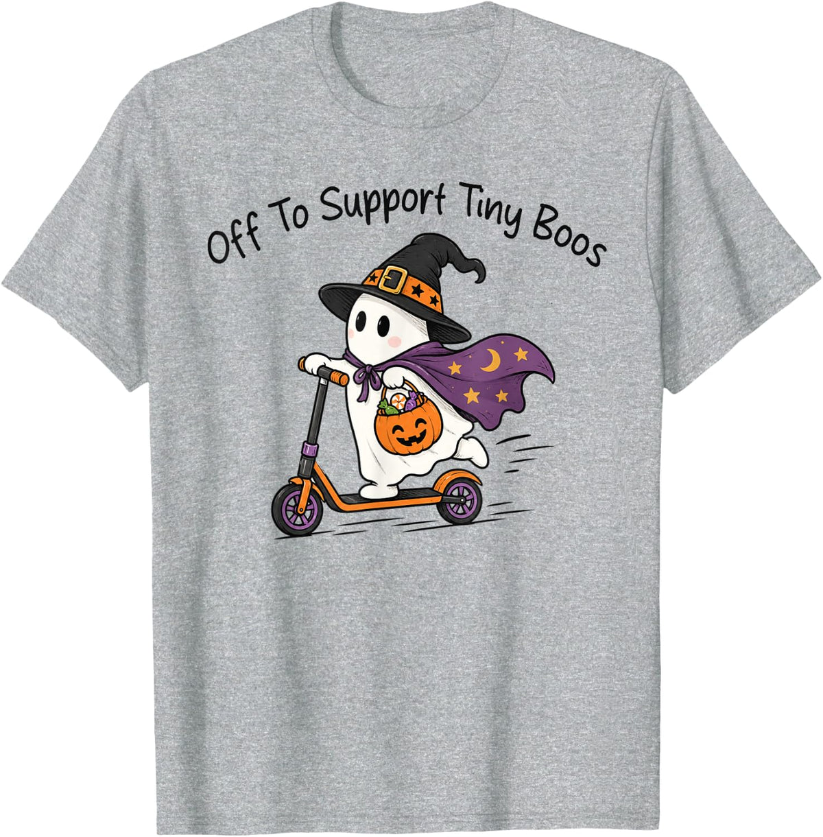 NICU Nurse Ghost Halloween Off to Support Tiny Boos T-Shirt - Heather Grey