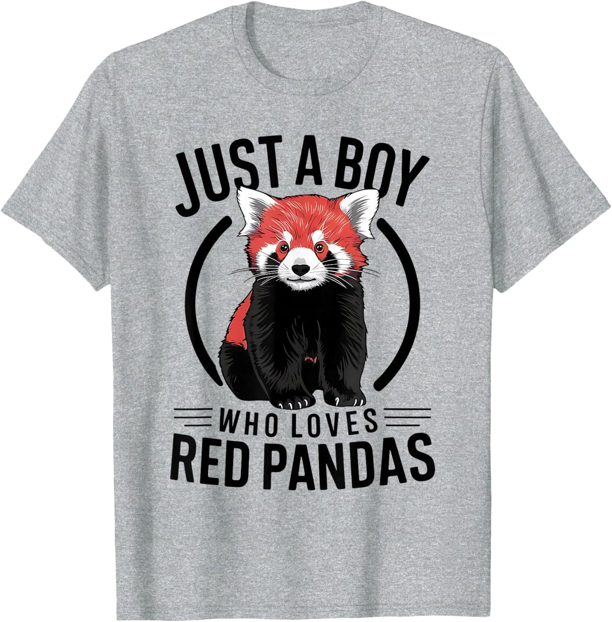 Just A Boy Who Loves Red Pandas T-Shirt - Heather Grey
