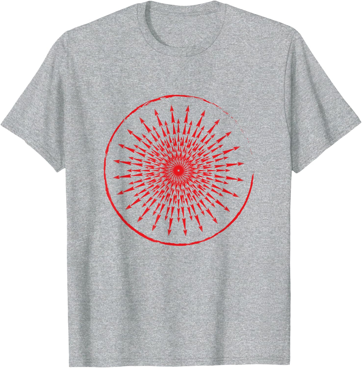 CHAOS SYMBOL CHAOS STAR OCCULT CHAOS CROSS T-Shirt - Heather Grey