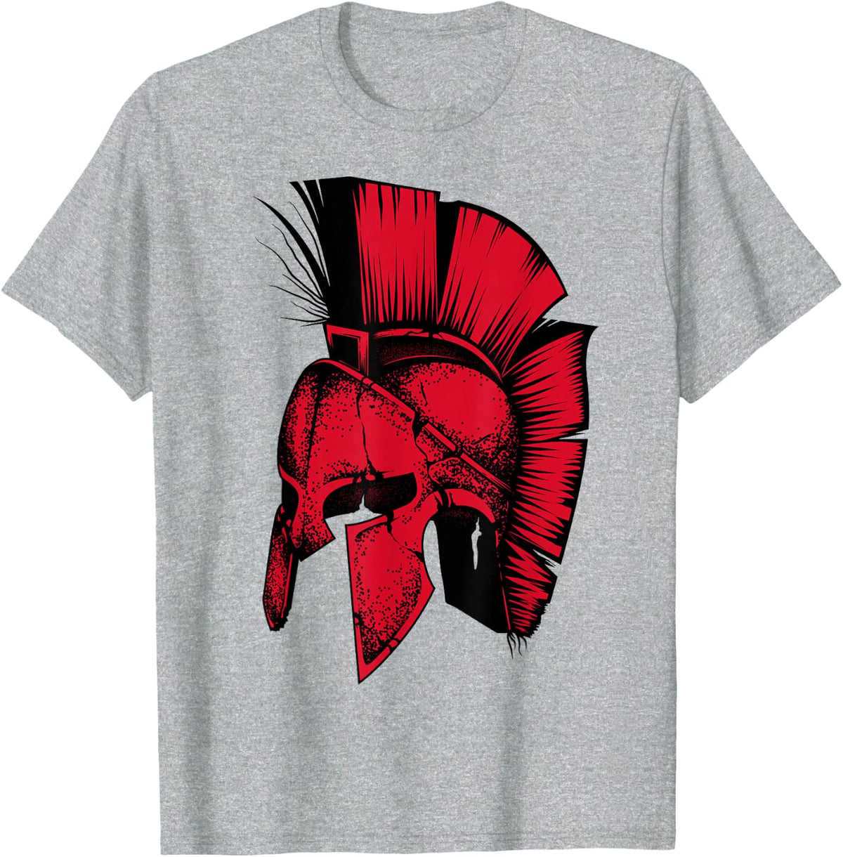Spartan Greek Helmet Shirt | Cute Troy Fighters Funny Gift T-Shirt - Heather Grey