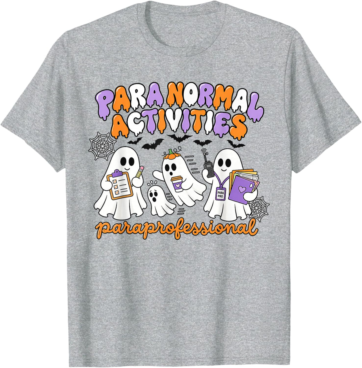Paranormal Activities Paraprofessional Halloween SPED para T-Shirt - Heather Grey