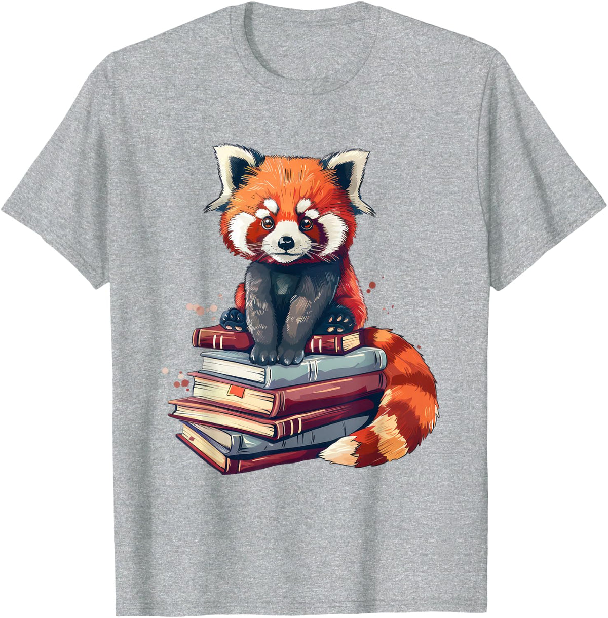 Book Lover Shirt Red Panda Reading Bookworm Tee T-Shirt for Men Women - Heather Grey