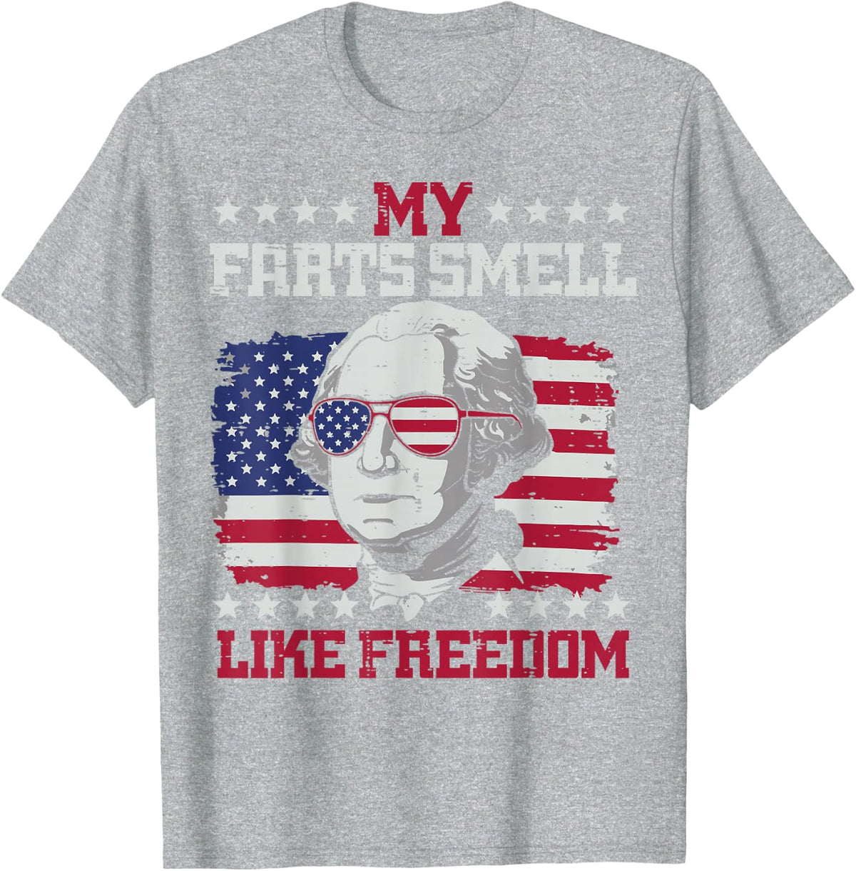 4th Of July Washington Smell Like Freedom Funny Men Women T-Shirt - Heather Grey
